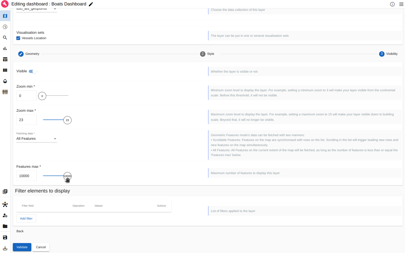 Customising 'Ship type' visibility