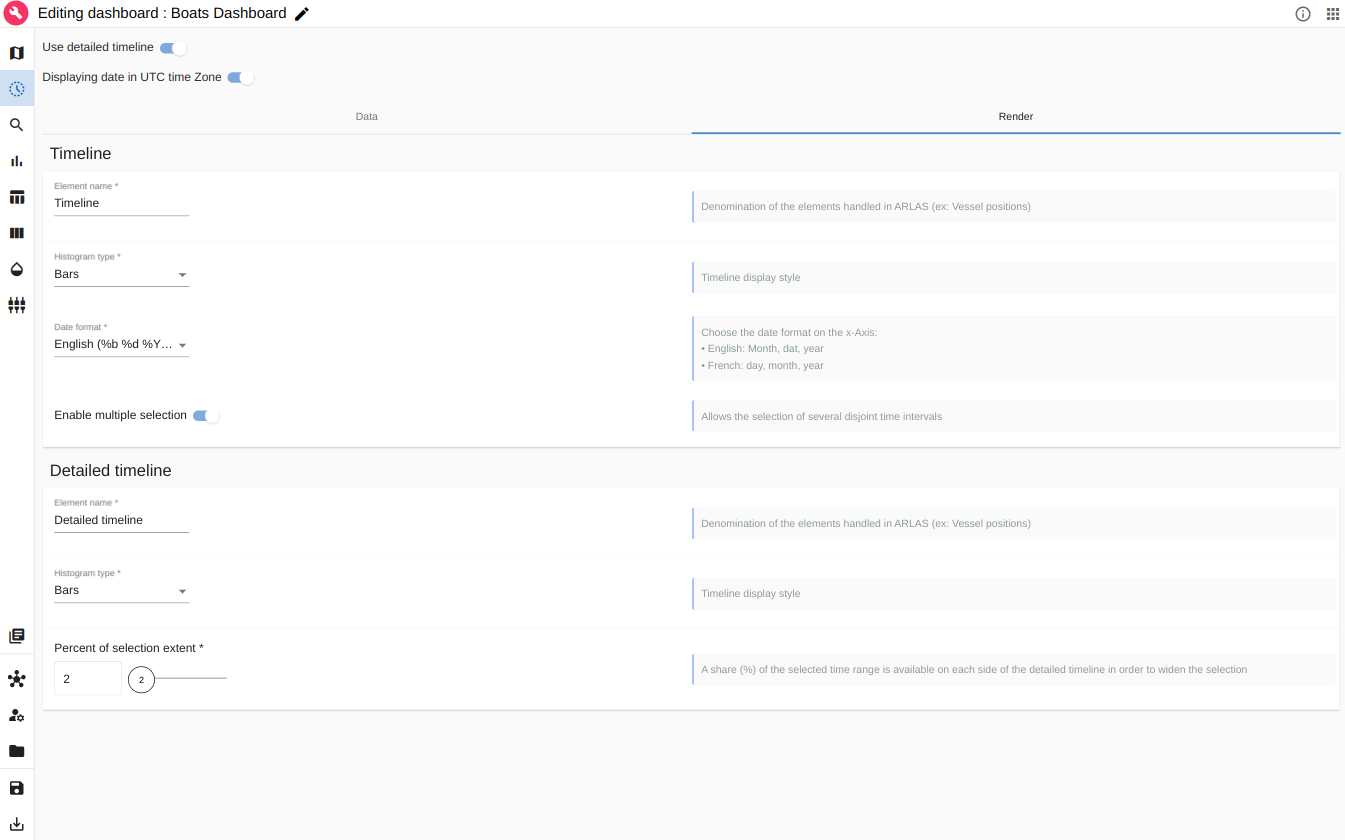 Rendering of timeline